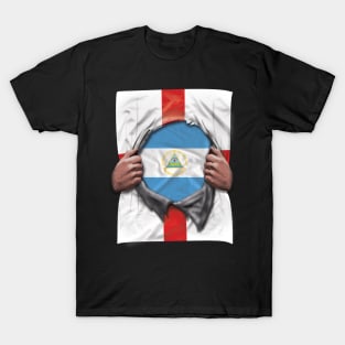 Nicaragua Flag English Flag Ripped - Gift for Nicaraguan From Nicaragua T-Shirt